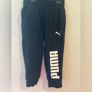 Puma Black Jogger Sweatpants with White Logo